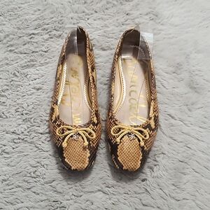 Sam Edelman snake skin bow flats shoes